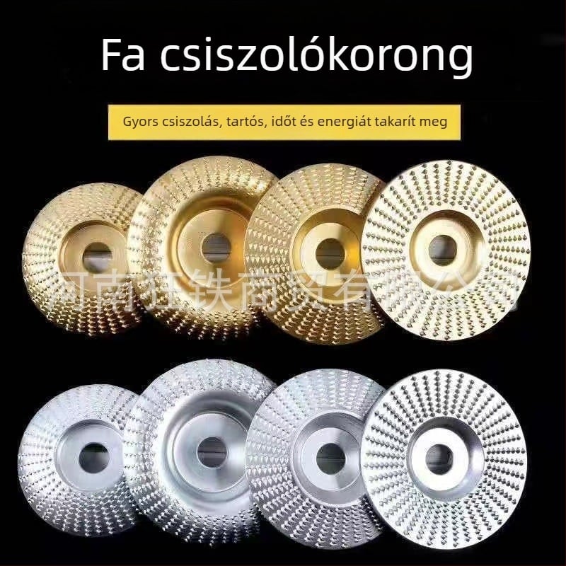 Sarokcsiszolóhoz faipari csiszoló és polírozó korong; univerzális modell, magas szén-tartalmú acél