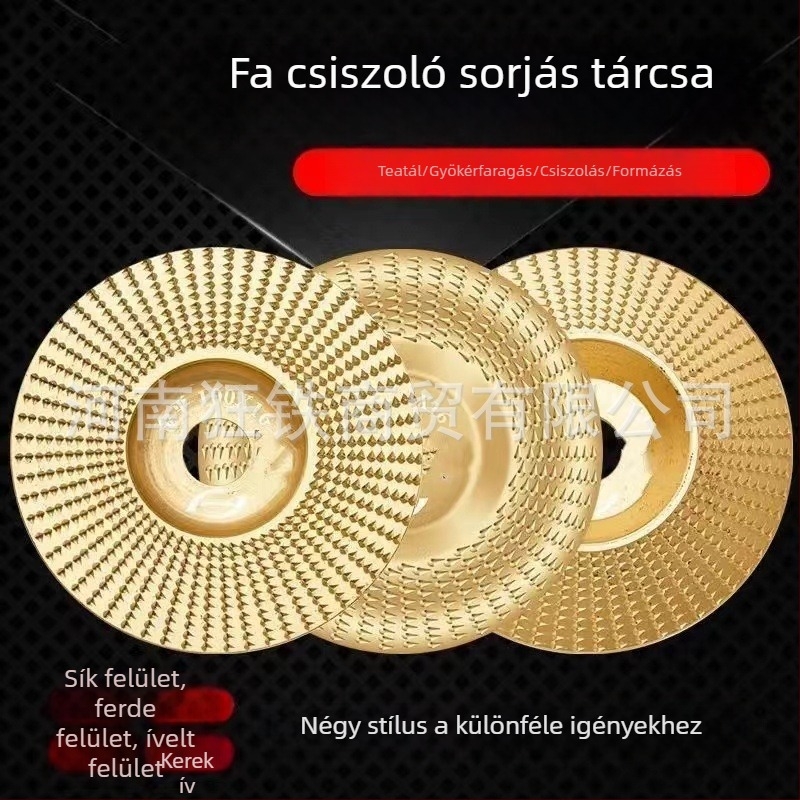 Sarokcsiszolóhoz faipari csiszoló és polírozó korong; univerzális modell, magas szén-tartalmú acél