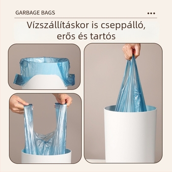 Vastagított mellény-stílusú konyhai szemeteszsák, 40×53 cm, tépésmentes kialakítás, nagy kapacitás, átszúrás elleni védelem