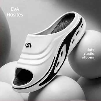 Férfi EVA hab szandál, vastag talppal, csúszásmentes, nyitott lábujj, slip-on, kültéri sportos