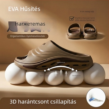 Férfi EVA hab szandál, vastag talppal, csúszásmentes, nyitott lábujj, slip-on, kültéri sportos