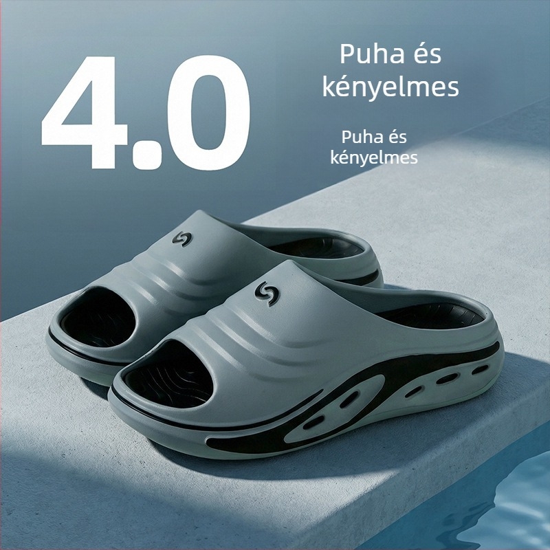 Férfi EVA hab szandál, vastag talppal, csúszásmentes, nyitott lábujj, slip-on, kültéri sportos