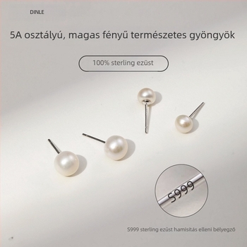 999 tiszta ezüst tüske fülbevaló 5A természetes gyöngyökkel, éjszakai viseletre, kiváló minőségű ékszer