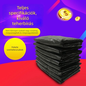 Fekete vastagított mellény-típusú szemeteszsákok háztartási használatra