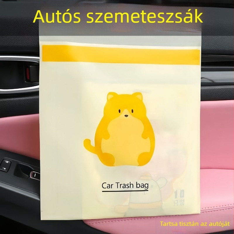 Autóhoz és kollégiumi asztalhoz használható rajzfilmszerű, vastagított, összecsukható öntapadós tároló tasakok