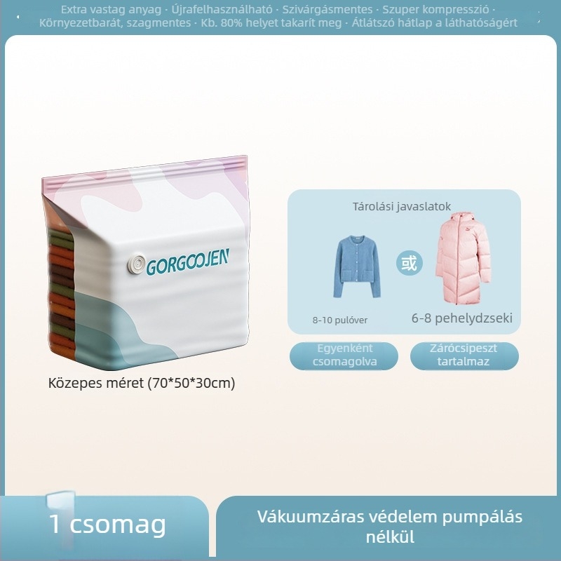 Q.m pumpa nélküli 3D tömörítő tasakok, nagy méretű otthoni tároláshoz, költözéshez és utazáshoz