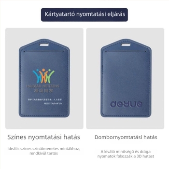 Valódi bőrből készült nagy kártyatartó nyakpánttal – azonosító és munka jelvény, névtábla
