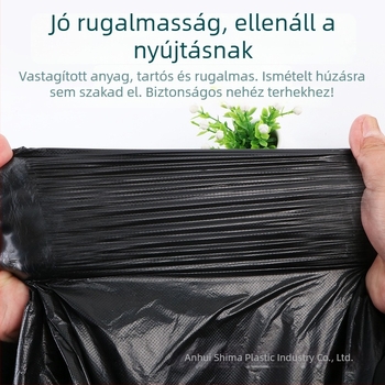 Háztartási és kereskedelmi szemeteszsákok, különböző méretek, vastagított fekete, konyha és iroda használatra, hordozható csomag