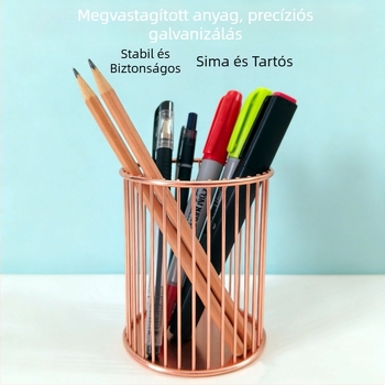 Kézzel készített fém asztali szervezőkosár, nordic stílusú, kozmetikumok és tollak tartója