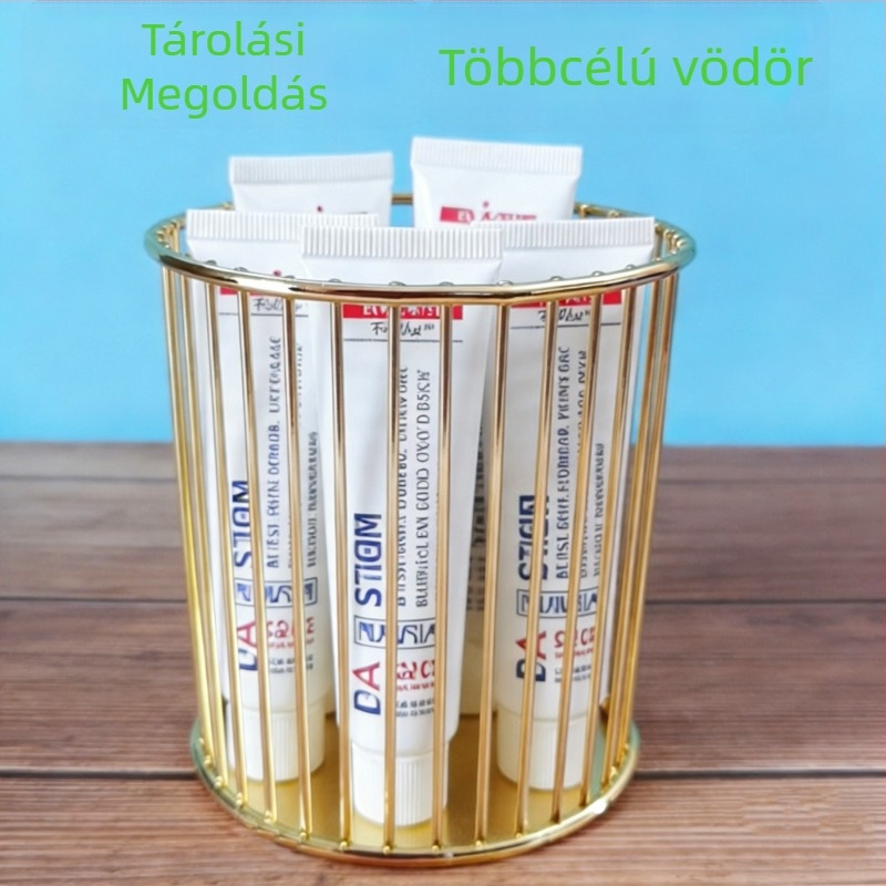 Kézzel készített fém asztali szervezőkosár, nordic stílusú, kozmetikumok és tollak tartója