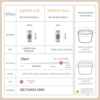 Fixed Háztartási lapos szájú, akasztós szemeteszsák, vastagított, tartós – konyha, asztal és autó
