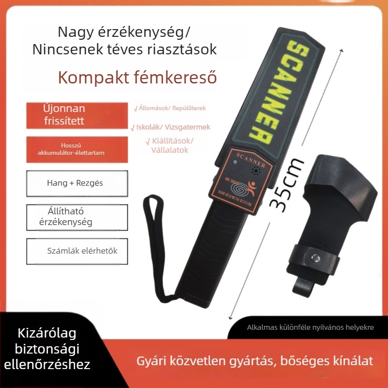 MD-3003B1 Kompakt kézi fémdetektor, magas érzékenységű, biztonsági szkenner