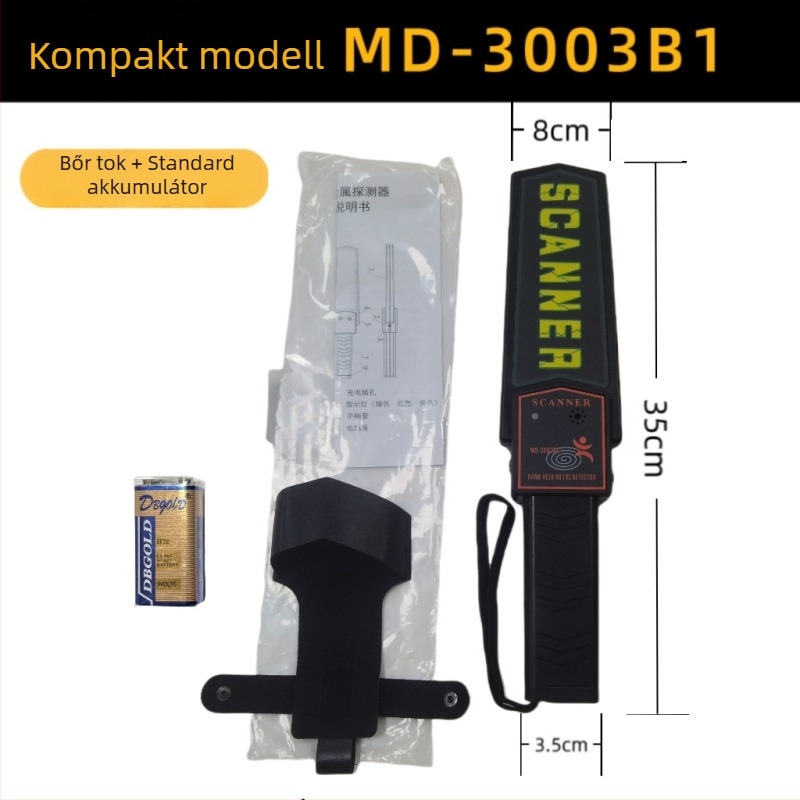 MD-3003B1 Kompakt kézi fémdetektor, magas érzékenységű, biztonsági szkenner