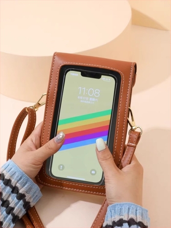 Női érintőképernyős telefon-táska – 2026 őszi-téli új stílus, függőleges kis crossbody táska