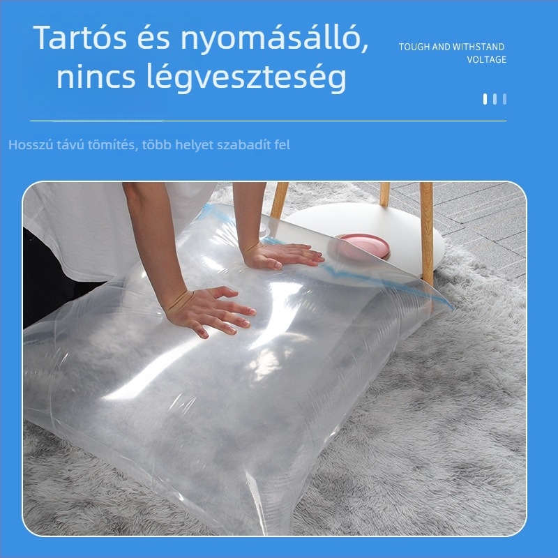 Ruhákhoz vákuumos tömörítő tasak, átlátszó, vastagított tároláshoz