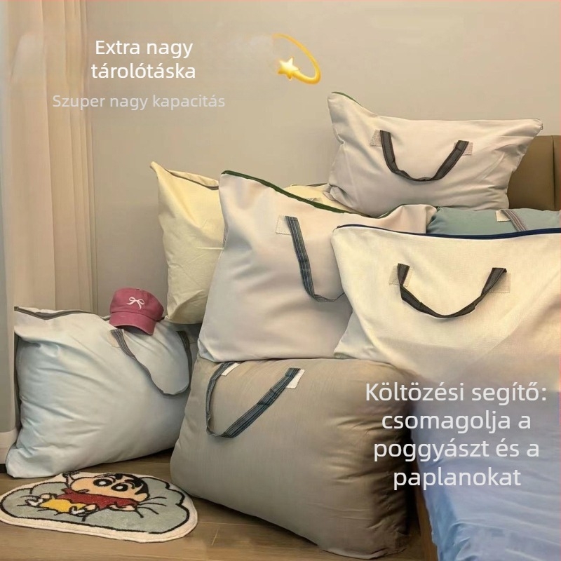 Nagy kapacitású paplan és ruhák tároló táska költözéshez és kollégiumi szobához