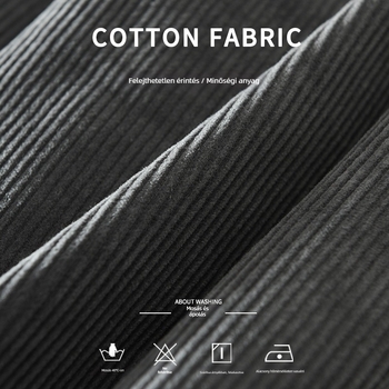 Férfi corduroy patchwork hosszú ujjú ing, 100% pamut, lazán szabott, őszi-téli szezonra
