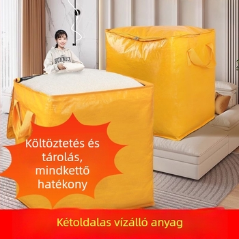 Nagy kapacitású költöző táska, vastagított ágynemű- és ruhatároló táska, kollégiumi költözéshez, szövött poggyász