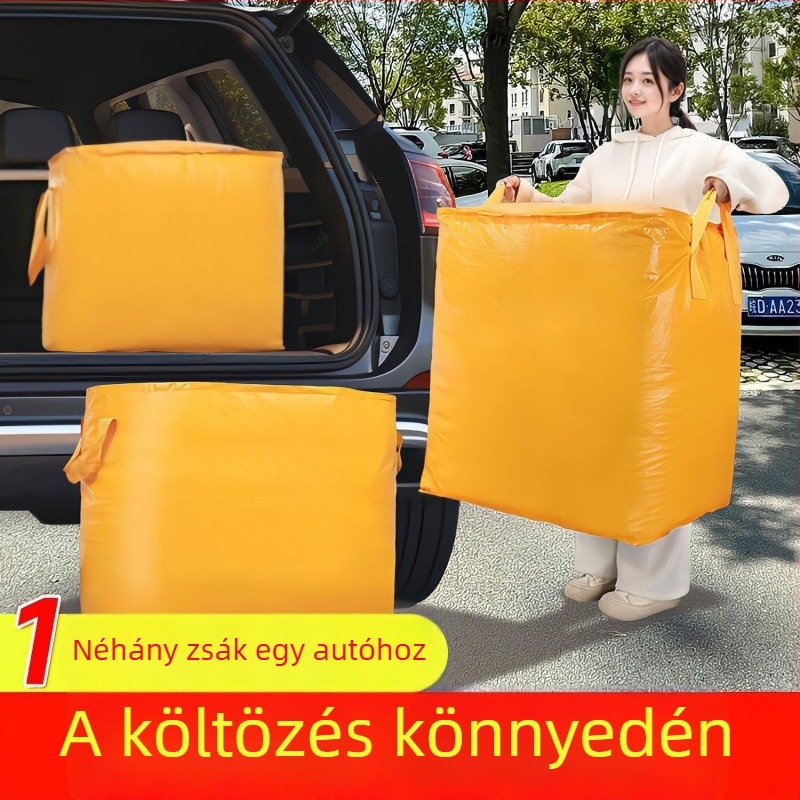 Nagy kapacitású költöző táska, vastagított ágynemű- és ruhatároló táska, kollégiumi költözéshez, szövött poggyász