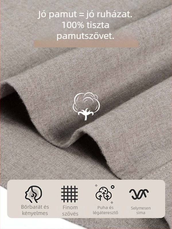 100% pamutból készült bolyhosított férfiing, hosszú ujjú, lélegző, gyűrődésálló, vasalásmentes, üzleti-köznapokra