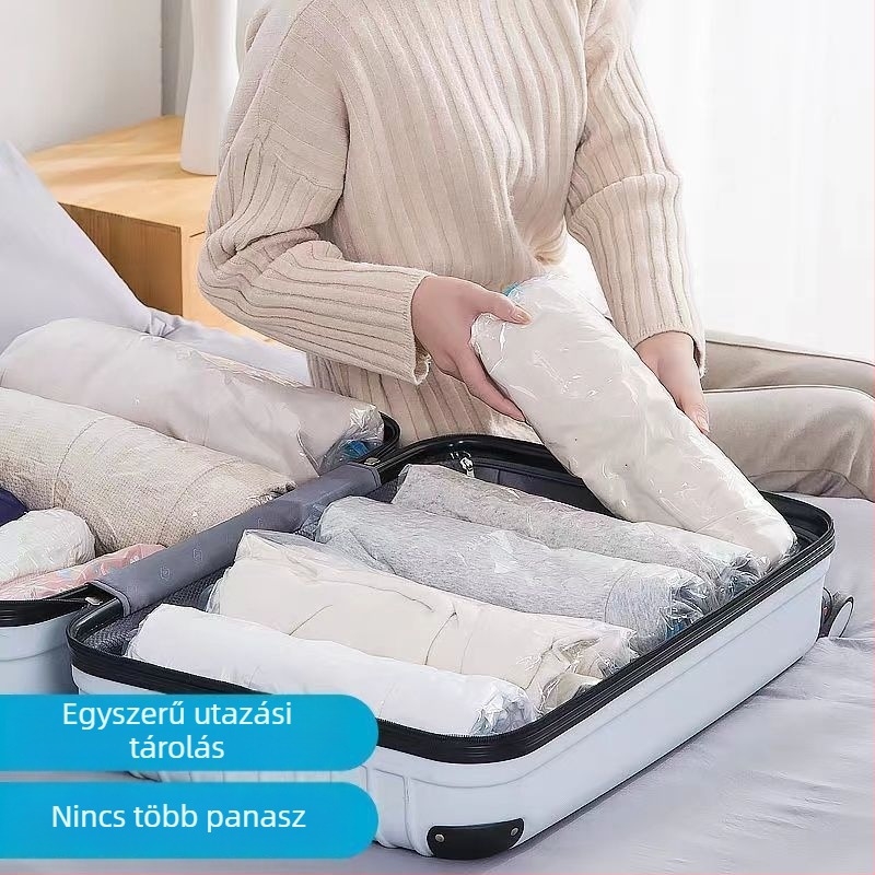 Utazási vákuumos tömörítő zacskó ruhákhoz és fehérneműhöz