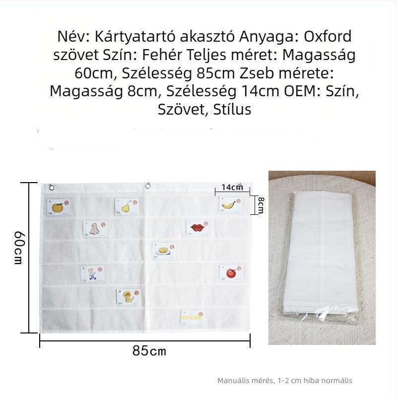 Oxford szövetből készült falra akasztható tároló kártyák, telefonok és irodaszerek számára