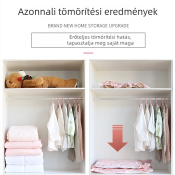 Nagy méretű vákuum-kompressziós zsák kézi pumpával, ruhák és paplanok tárolására