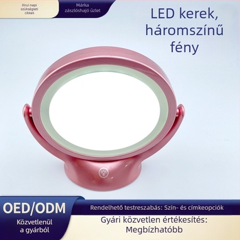 Okos állítható LED smink tükör, 360°-os forgású, dupla oldalú asztali tükör