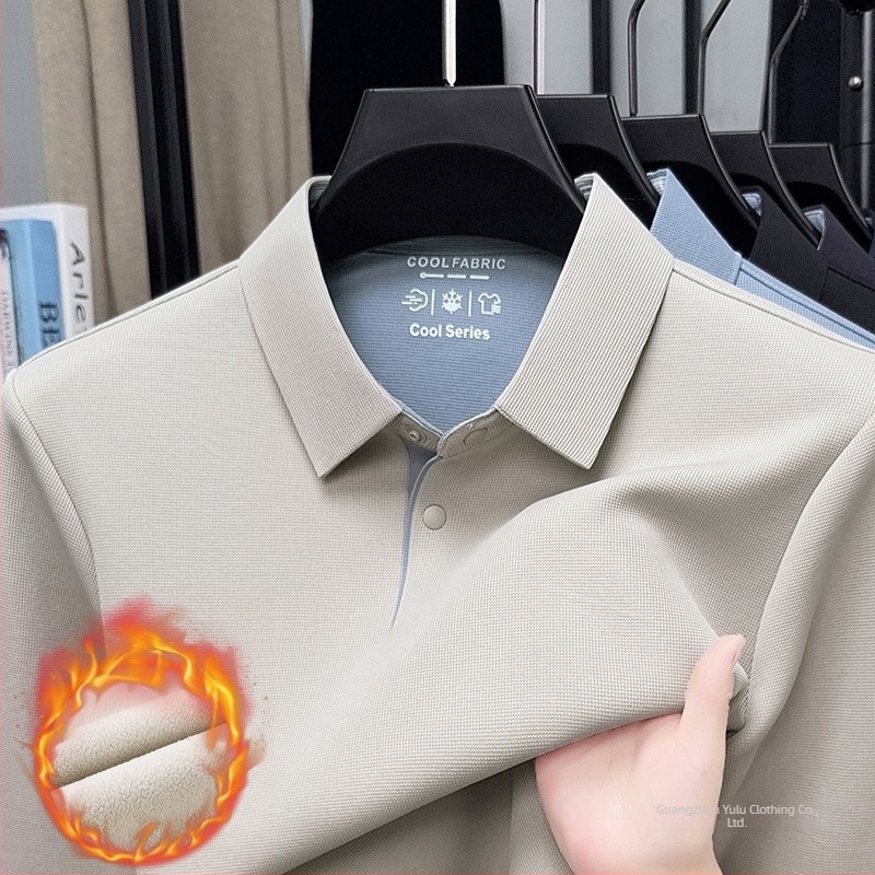 Fleece-béléssel ellátott férfiing, téli stílus, üzleti casual, vastag és meleg, hosszú ujjú