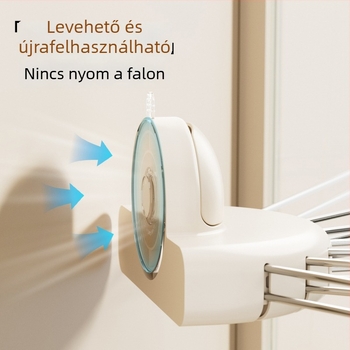 Összecsukható ruhaszárító falra szerelhető, szívócsészés, beltéri használatra