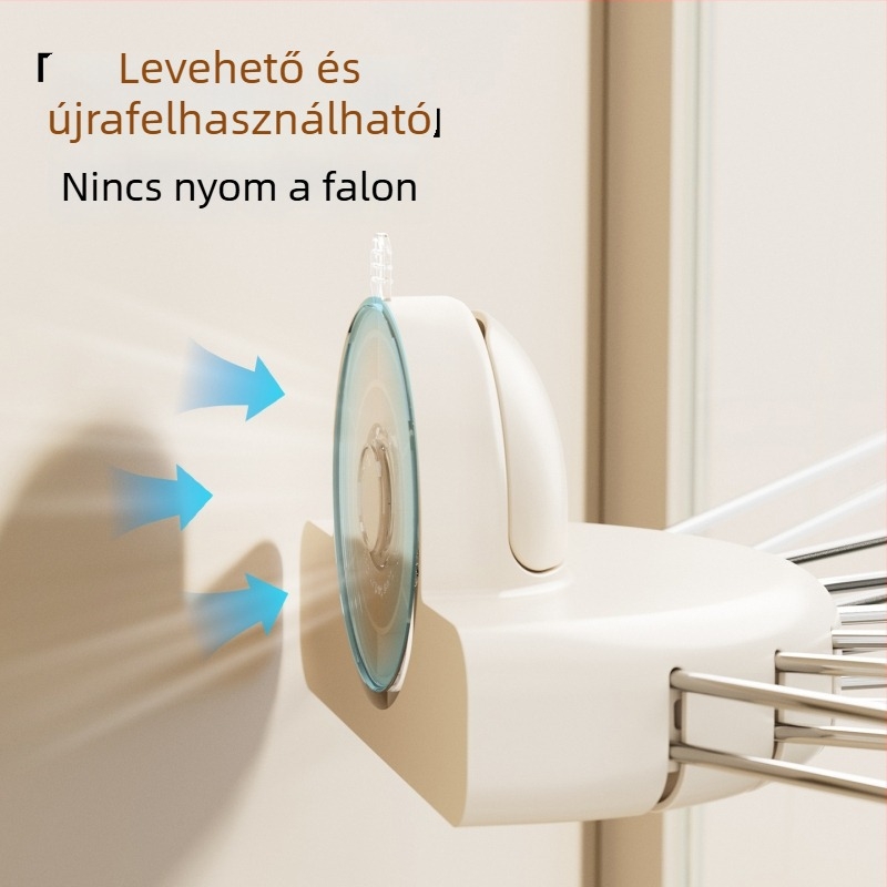 Összecsukható ruhaszárító falra szerelhető, szívócsészés, beltéri használatra