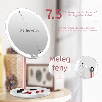 LED asztali smink tükör mágneses leválasztható falra szerelhető