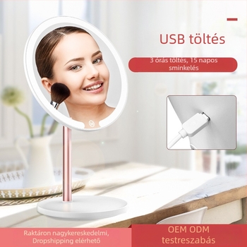 LED asztali smink tükör mágneses leválasztható falra szerelhető