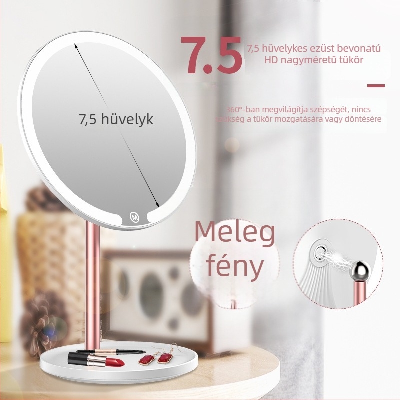 LED asztali smink tükör mágneses leválasztható falra szerelhető