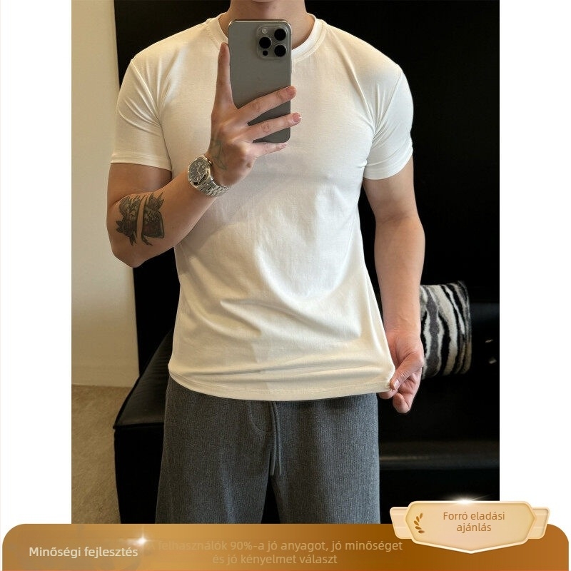 Fekete Sorona férfi póló, slim-fit szabás, rövid ujjú, nyárra, prémium minőség, amerikai stílus