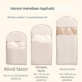 Pehelykabát kompressziós táska porvédő vákuumos tároló átlátszó ablakkal, meghosszabbított gardróbhoz