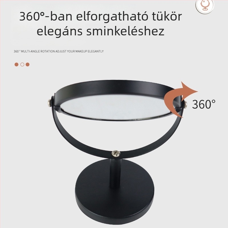 5 hüvelykes asztali smink tükör, függőleges forgatható, dupla oldalú nagyítással
