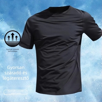 Férfi rövid ujjú nyári edzés póló, légáteresztő, gyorsan száradó Ice Silk