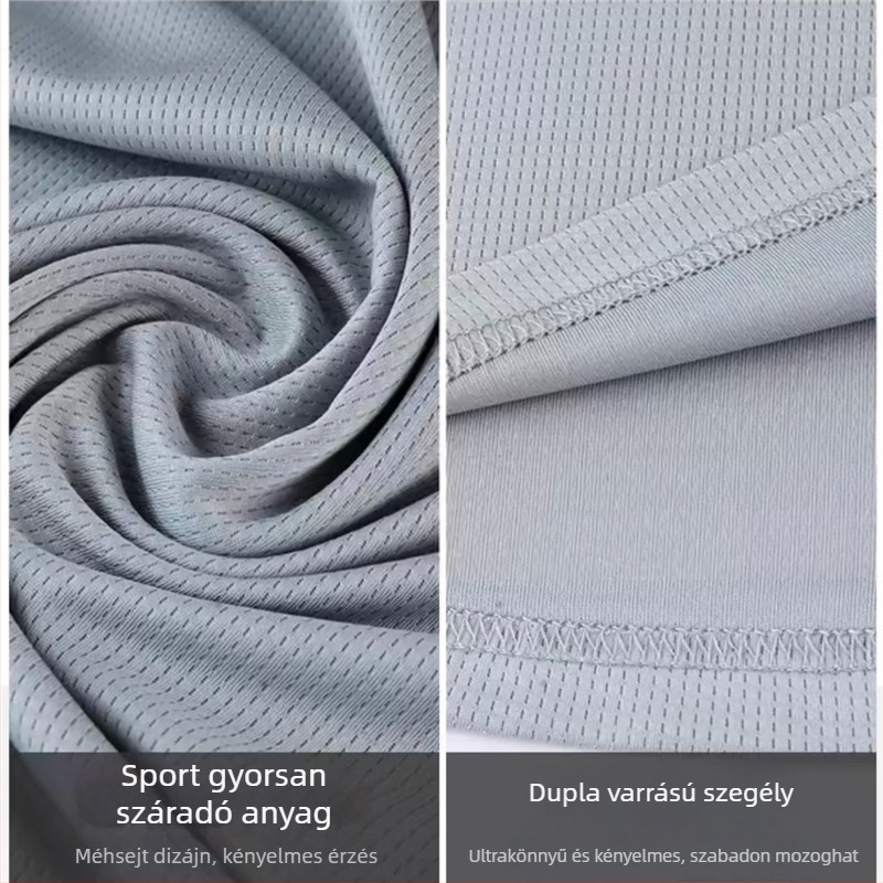 Férfi rövid ujjú nyári edzés póló, légáteresztő, gyorsan száradó Ice Silk