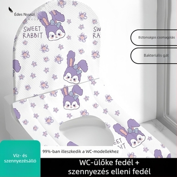 Egyszer használatos WC-ülőke védő, teljes fedéssel, vízálló, utazáshoz