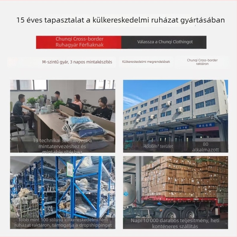 Férfi hosszú ujjú jacquard mintázatú egyszínű póló, laza szabás, gombos, poliészter