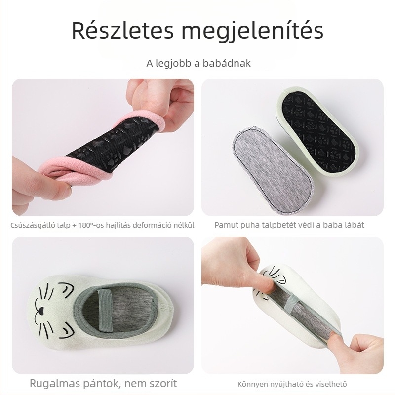 Baba beltéri csúszásmentes puha talpú cipő 6–36 hónapos babák számára