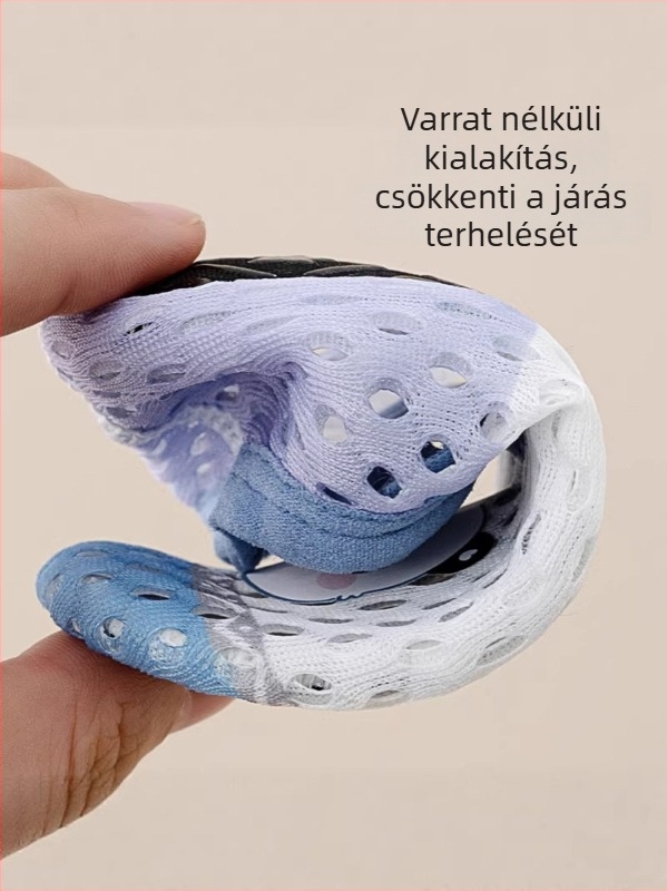 Baba belső térben használható cipő, csúszásmentes puha talppal, hálós felső, színblokkokkal, tavasz–nyár, unisex