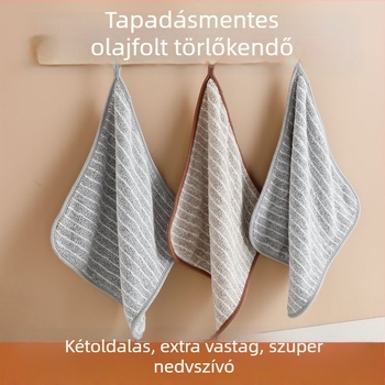 Bambuszszén rostból készült konyhai kendő, nedvszívó, zsíroldó, nem tapad, szöszmentes, vastag