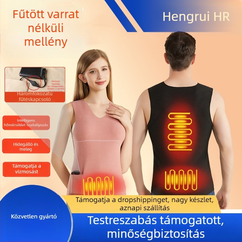Varrás nélküli melegítő termo mellény nőknek és férfiaknak – téli, intelligens hőmérséklet-szabályozás