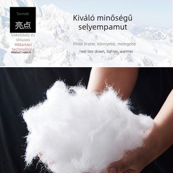 Férfi téli kabát gallérral, vastag pamut töltettel, alkalmi és üzleti viselethez