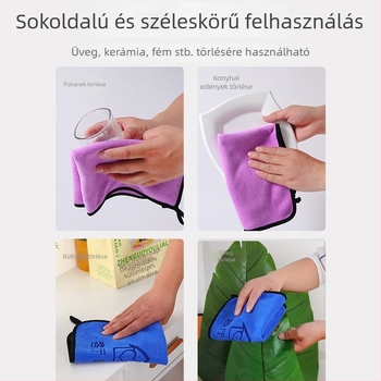 Finom mikroszálas tisztító rongy, nedvszívó, szöszmentes, konyhai és háztartási tisztításra, asztalokra, padlókra és bútorokra