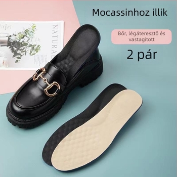 Női loafer talpbetét valódi bőrből, vastag, légáteresztő, szagtalanító, nedvességelvezető, teljes talpbetét