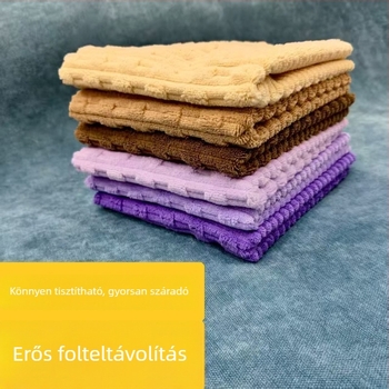 Vastag mosogatókendő, nedvszívó, korall bársony, szálmentes, új konyhai tisztító kendő