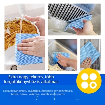 Egyszer használatos nem szövött konyhai törlőkendők, nagy tekercs, 600 darab, sávos mintázat